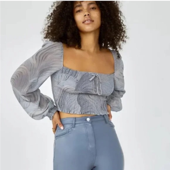 Aritzia Wilfred Saga Blouse Granite Blue Size XS - Picture 2 of 12